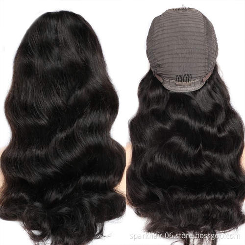 100% Brazilian Virgin Human Hair Transparent Swiss Lace Wig HD Body Wave Curly Lace Front wigs for Black Women
